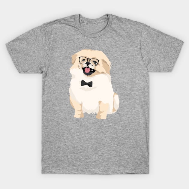 Cute Hipster Pekingese Puppy T-Shirt for Dog Lovers T-Shirt by riin92